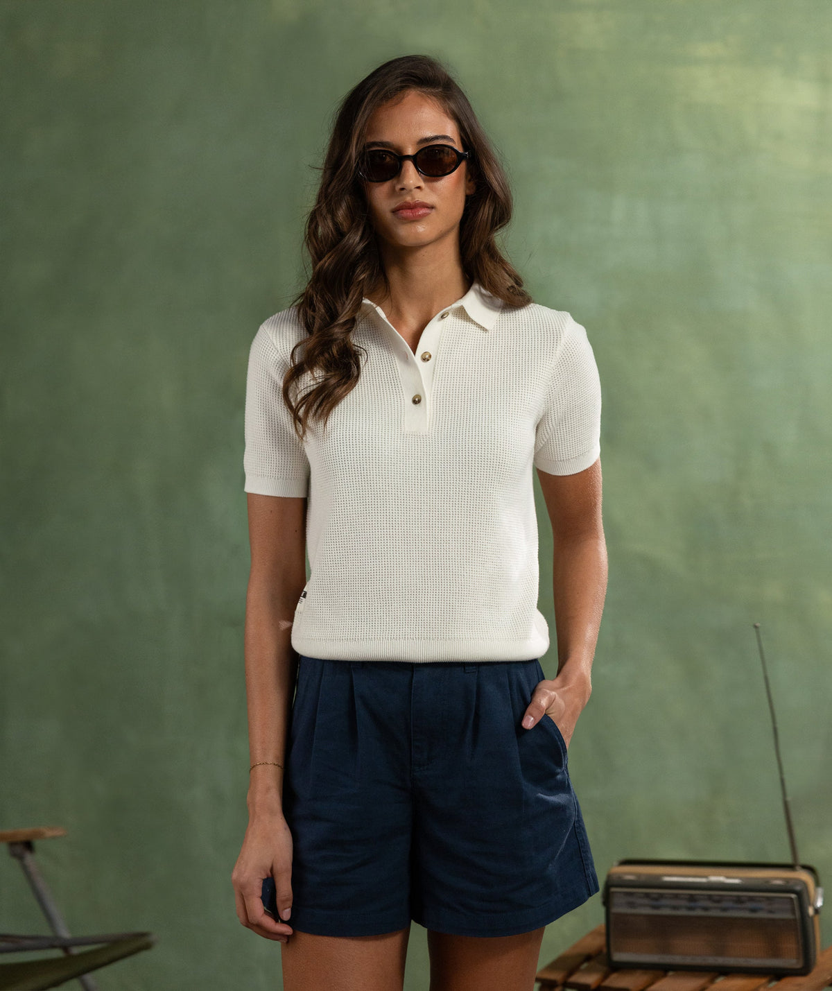 Ladies Knit Golfer - Ivory