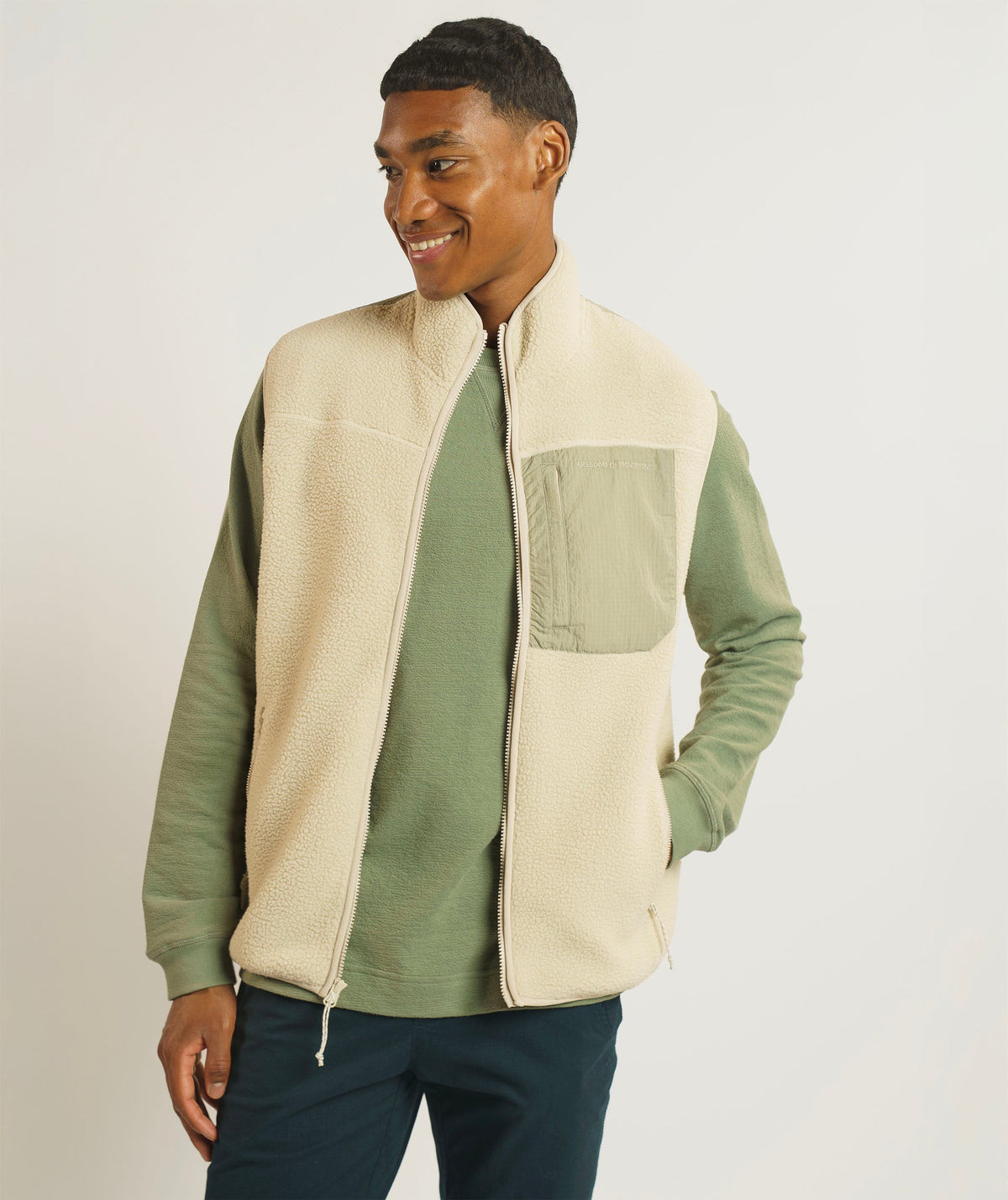 Mens Long Sleeve Textured Tee - Sea Spray