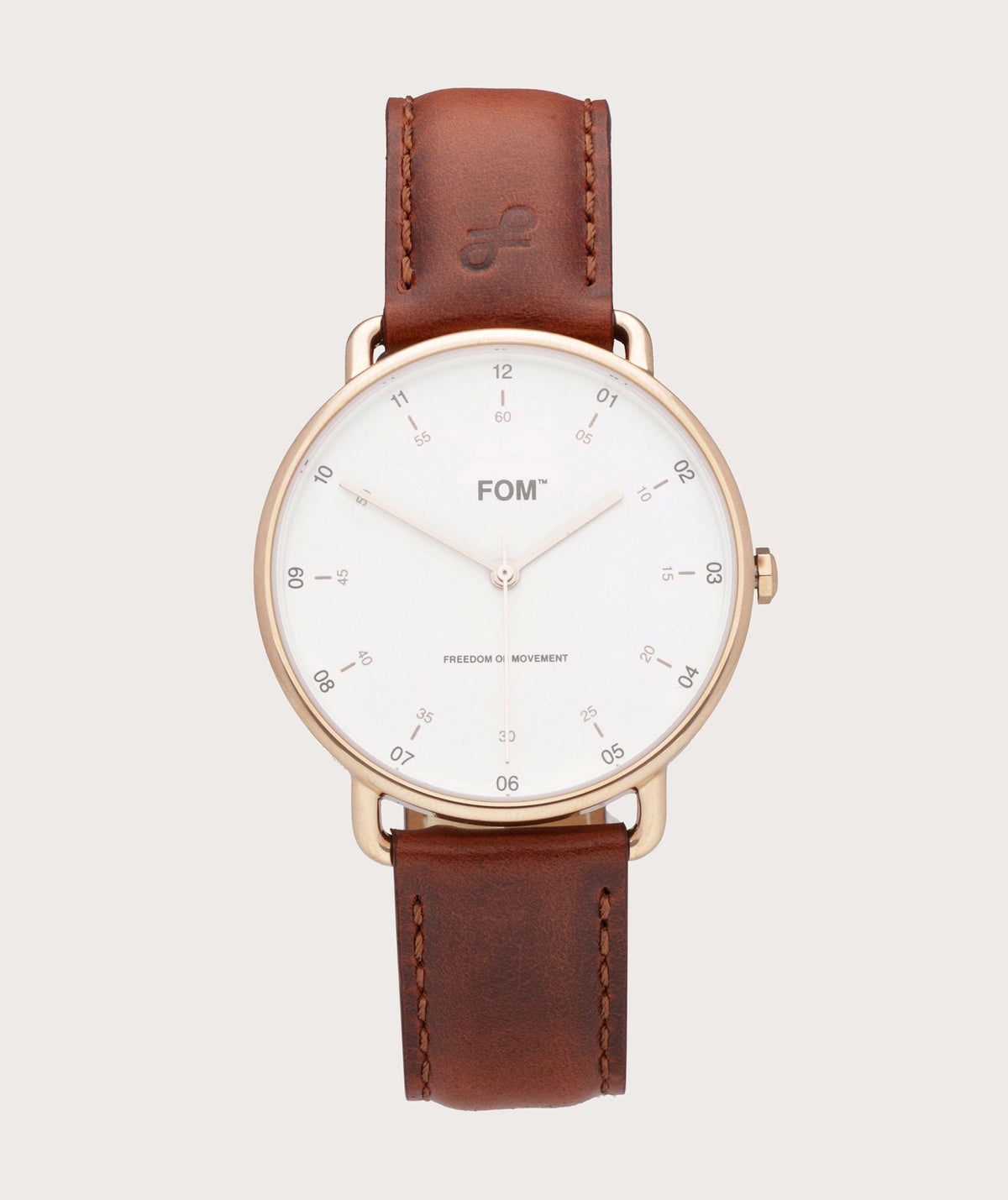 Balboa White/ Rose Gold - Tobacco (38mm)