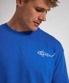 Mens Shy Shark Graphic Tee - Cobalt