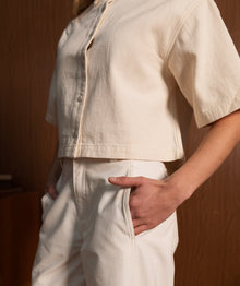 Ladies Short Sleeve Shirt - Oatmeal