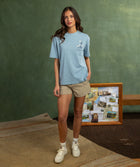 Ladies Cosmos Graphic Tee - Blue