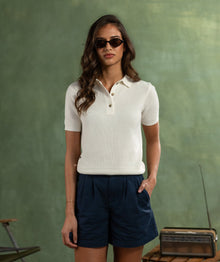 Ladies Knit Golfer - Ivory
