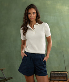 Ladies Knit Golfer - Ivory