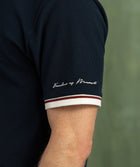 Mens Mirco Waffle Regular Tee - Navy & Ivory