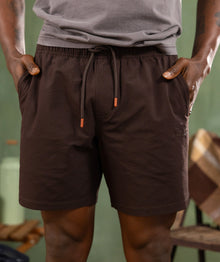 Mens Seersucker Swimming Shorts - Chocolate