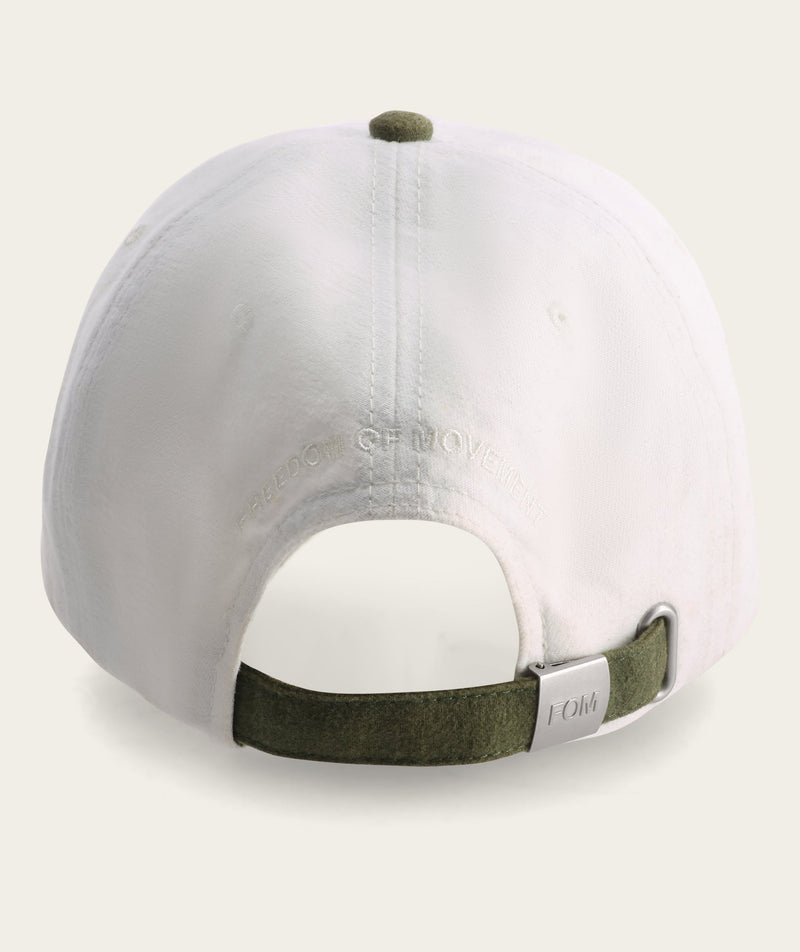 Colour Block Dad Cap - Off-White & Olive