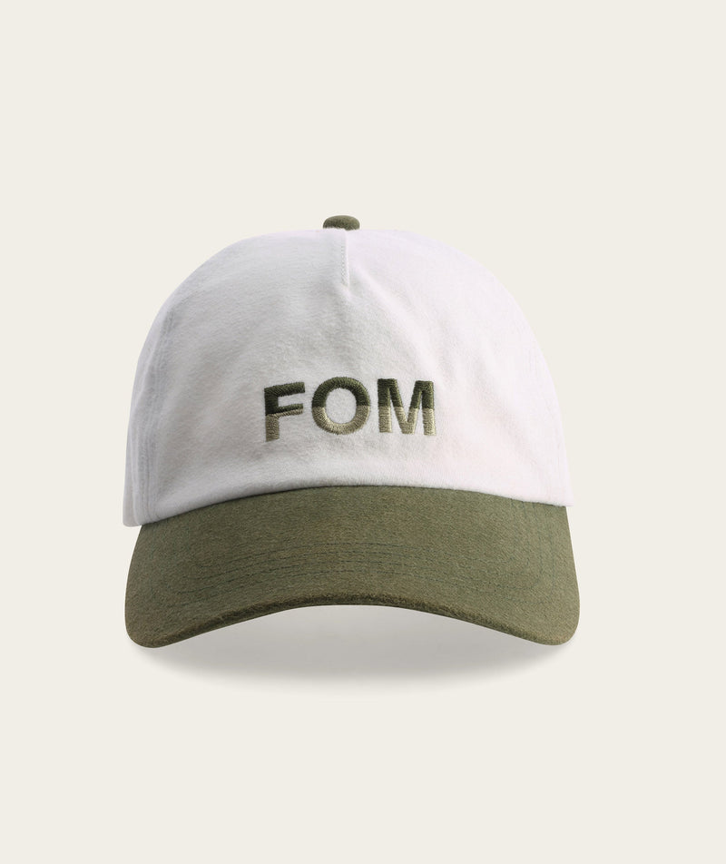 Colour Block Dad Cap - Off-White & Olive