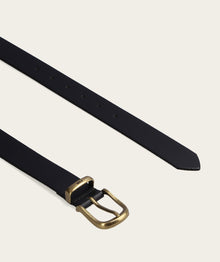 Ladies Belt - Black/ Brass Buckle