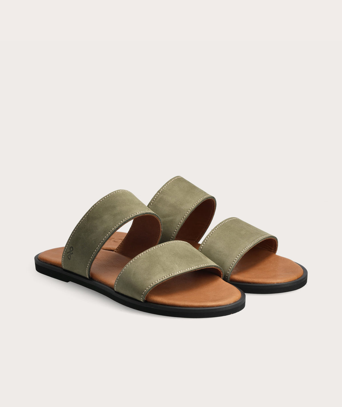 Double Strap Slide - Olive