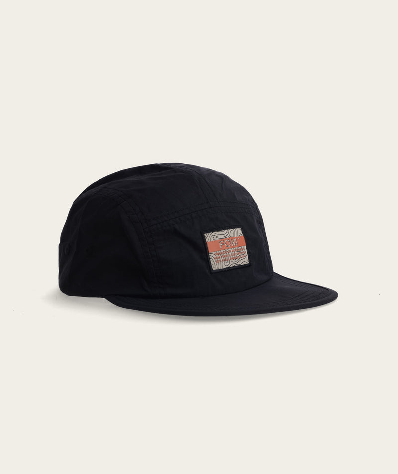 5 Panel Nylon Cap - Black
