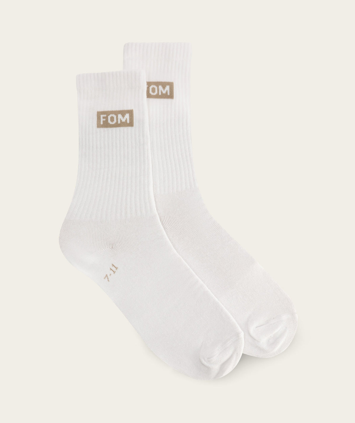 Socks Crew Twin Pack - White/ Forest Green & Dark Sand FOM (Size 7-11)