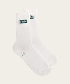 Socks Crew Twin Pack - White/ Forest Green & Dark Sand FOM (Size 7-11)