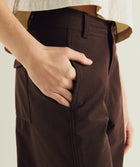 FOM ladies barrel pants in chocolate, on-model view