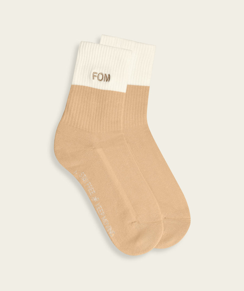 Ladies Crew Sock - Light Stone/ Dark Stone