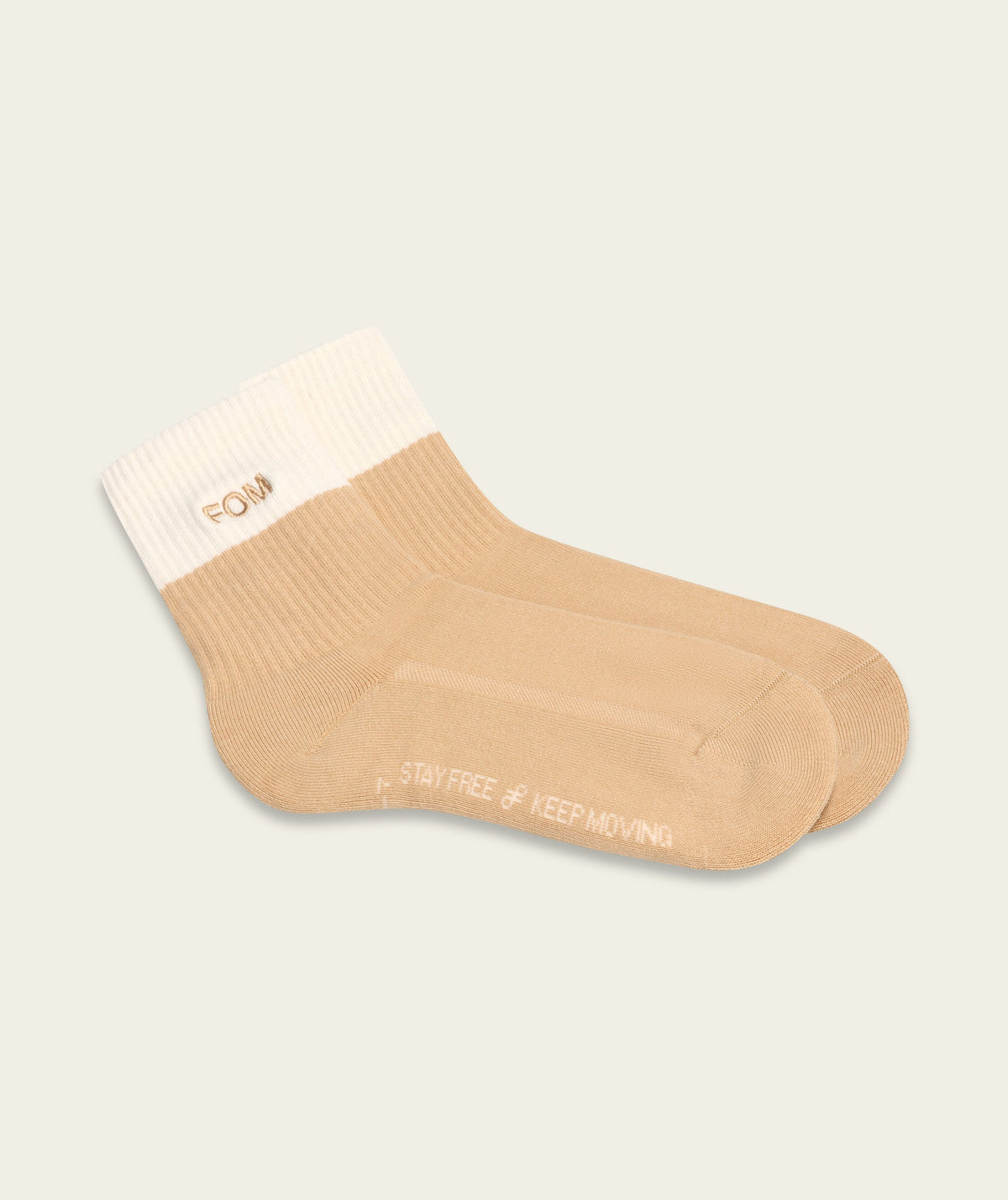 Ladies Crew Sock - Light Stone/ Dark Stone