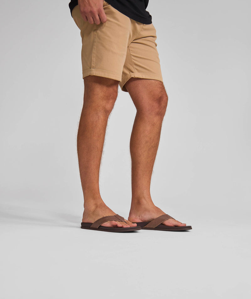 Mens Cotton Chino Shorts - Coffee