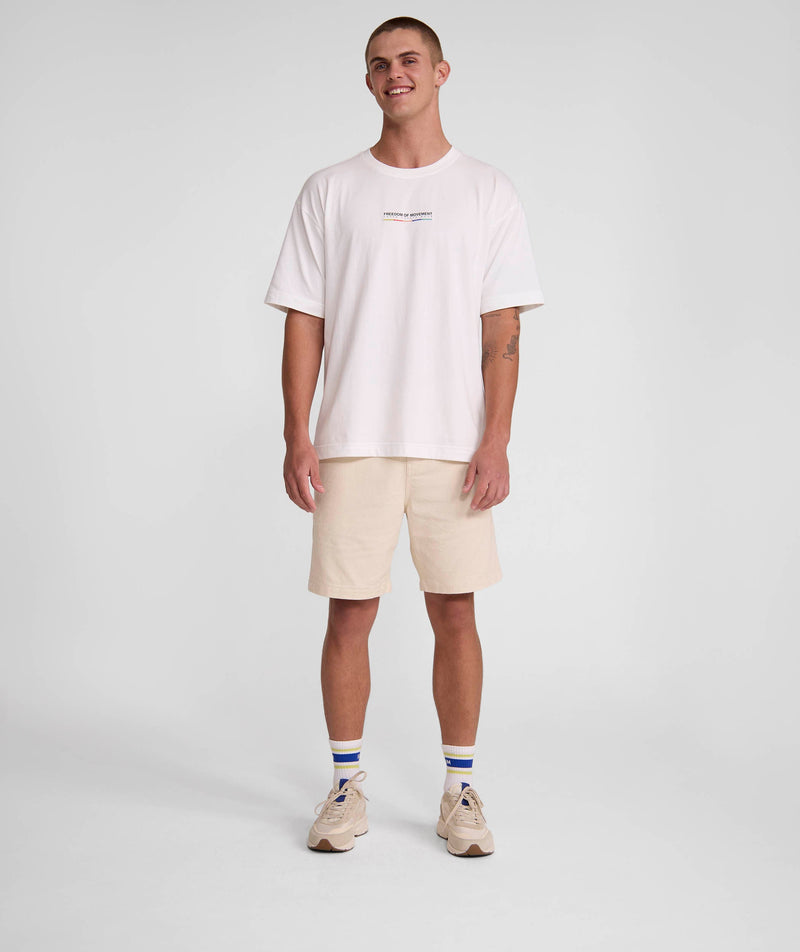 Mens Cotton Twill Shorts - Ecru