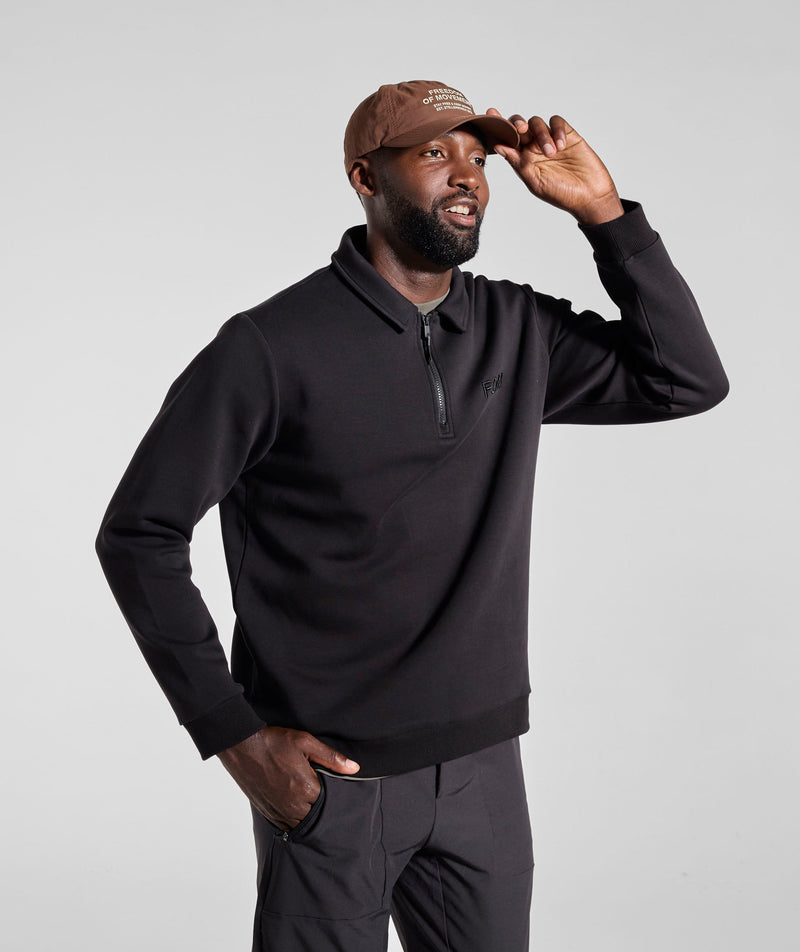 Mens 1/4 Zip Sweater - Black