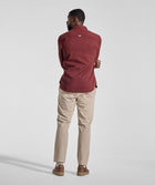 Mens Cotton Textured Shirt - Burgundy