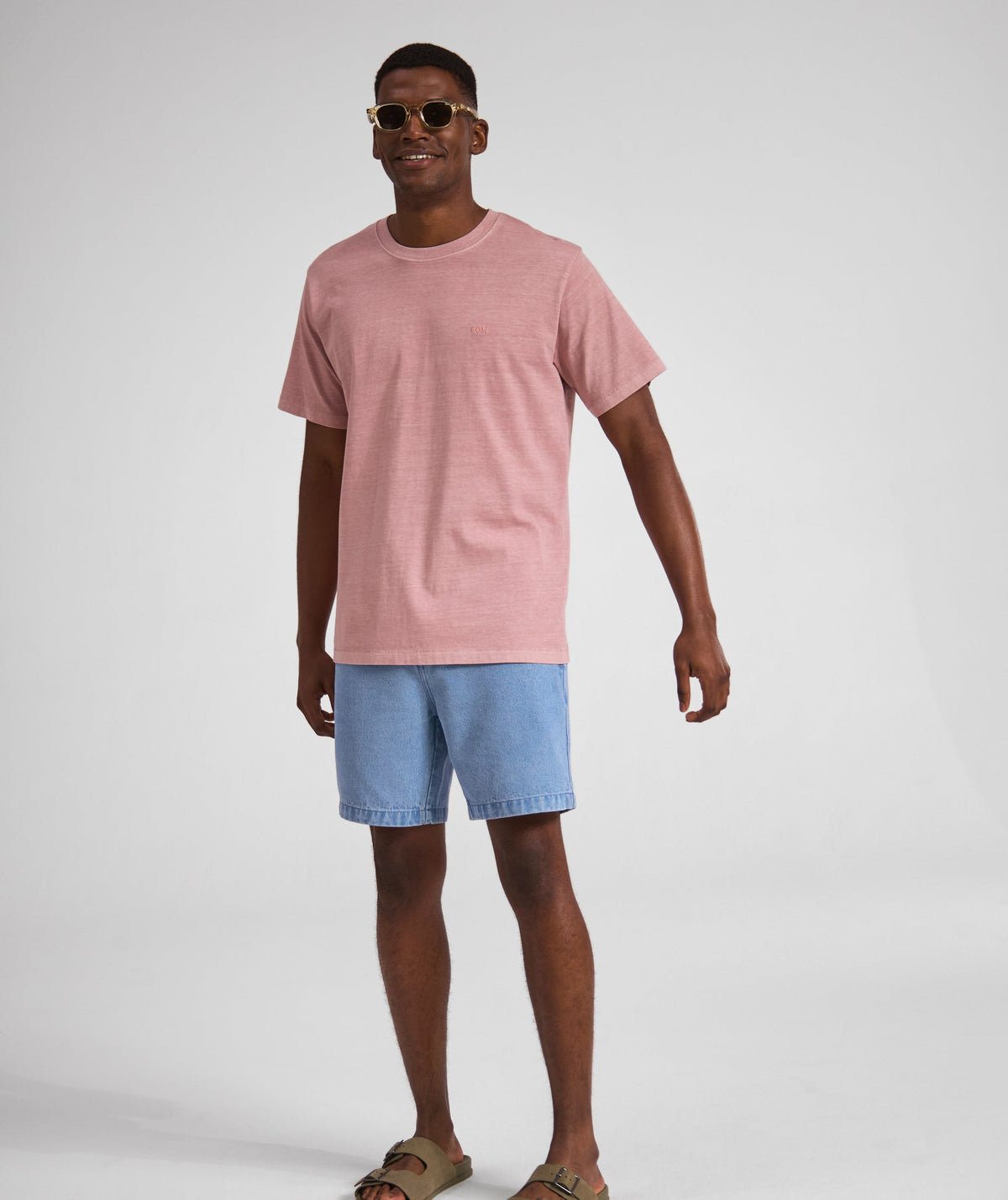Mens Vintage Washed Tee - Powder Pink