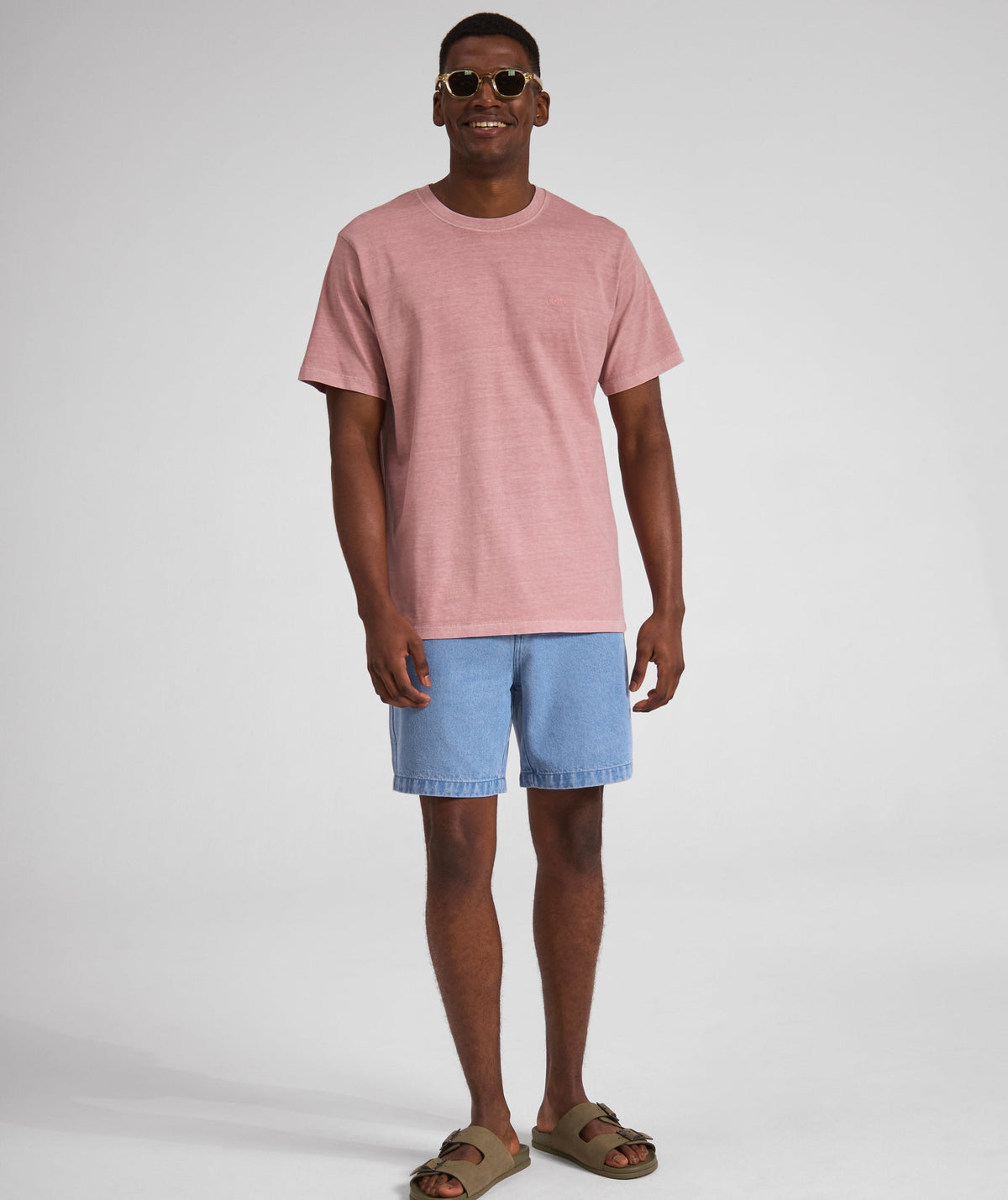 Mens Vintage Washed Tee - Powder Pink