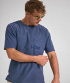 Mens Washed Pocket Tee - Blue