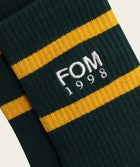 Socks Crew - '98 Green/ Gold Stripes Embroidery