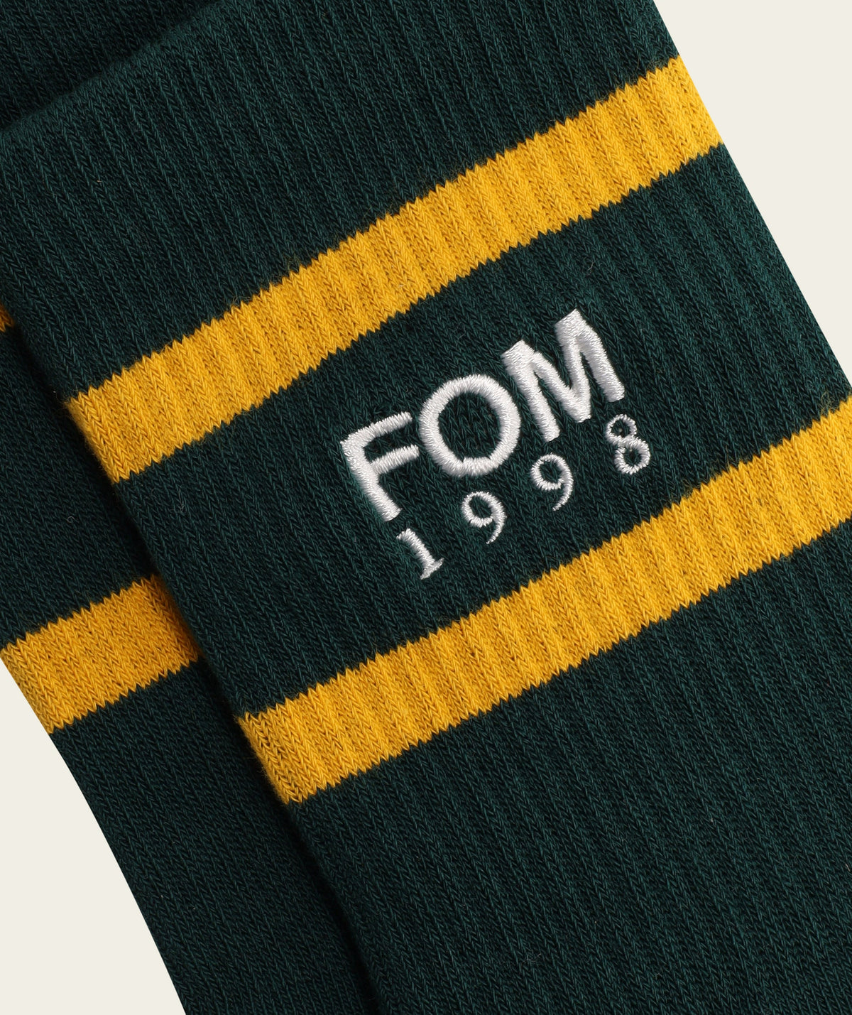 Socks Crew - '98 Green/ Gold Stripes Embroidery