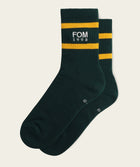 Socks Crew - '98 Green/ Gold Stripes Embroidery