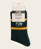 Socks Crew - '98 Green/ Gold Stripes Embroidery