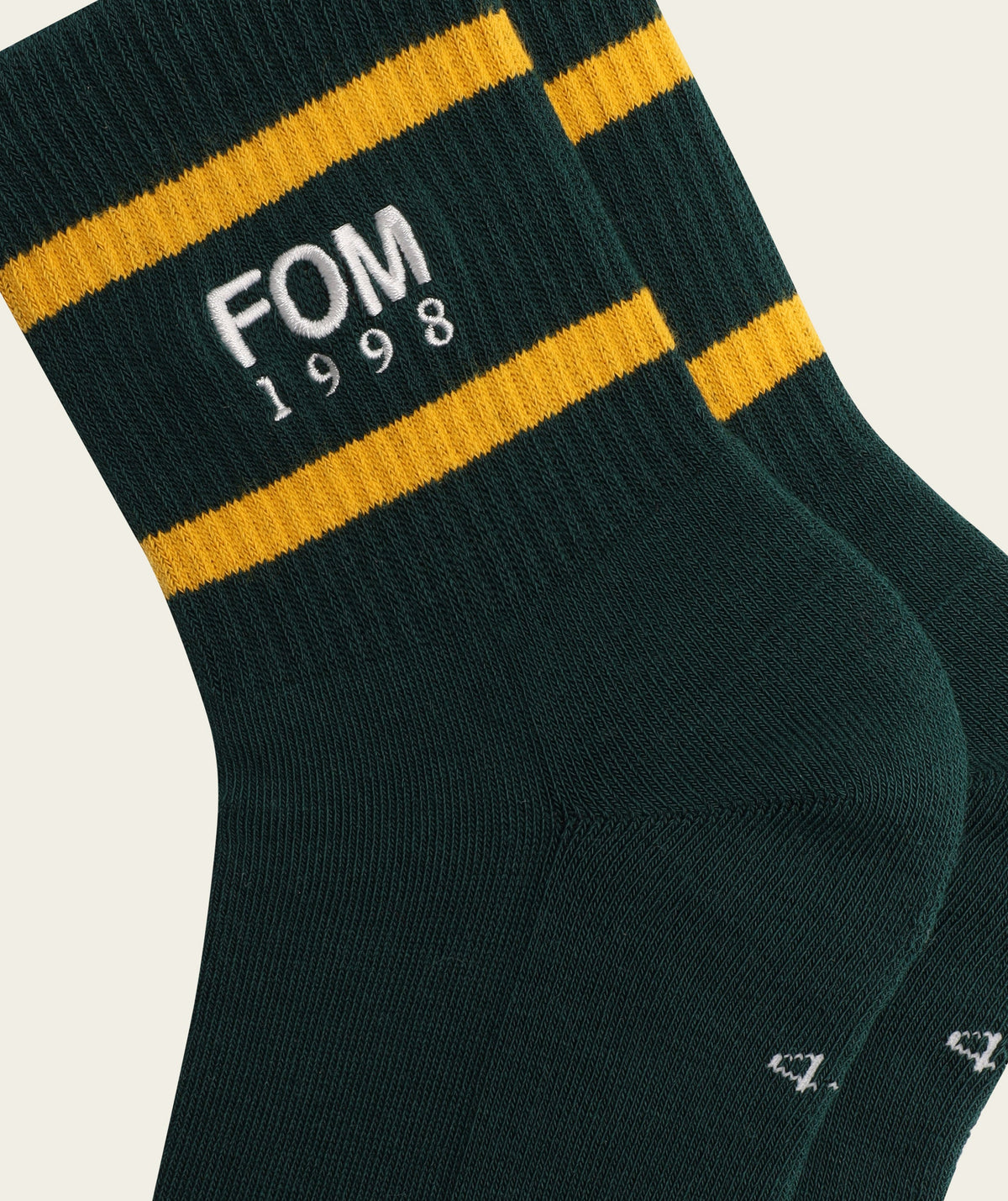 Socks Crew - '98 Green/ Gold Stripes Embroidery
