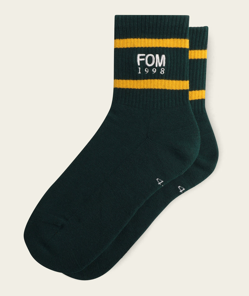 Socks Crew - '98 Green/ Gold Stripes Embroidery