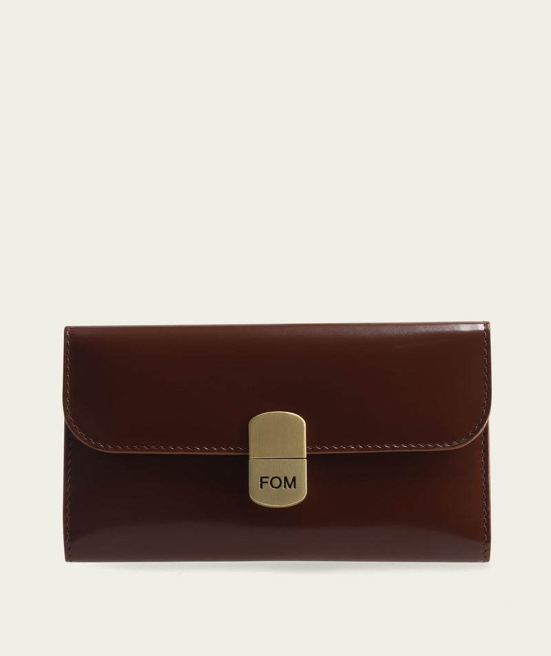 Ladies Clasp Wallet - Patent Brown