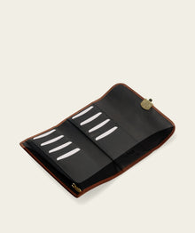 Ladies Clasp Wallet - Suede Natural/ Brown